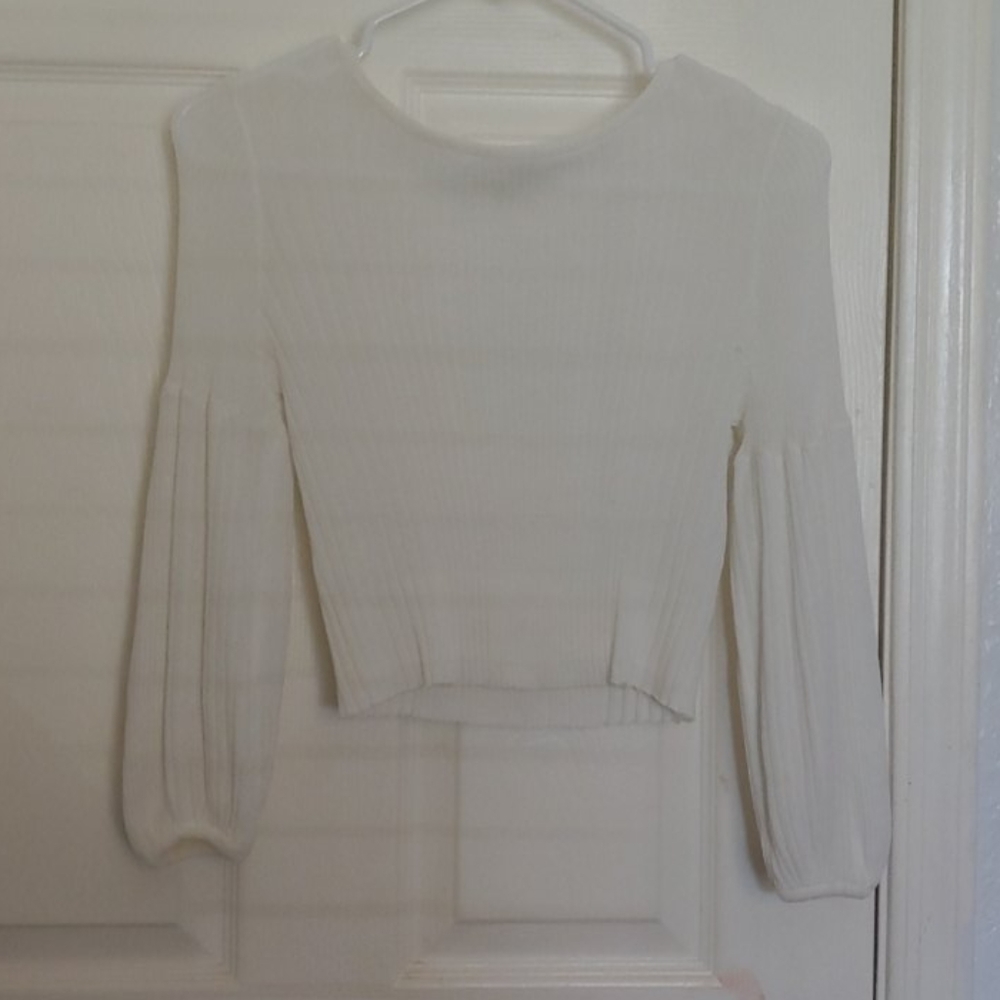 White blouse crop top